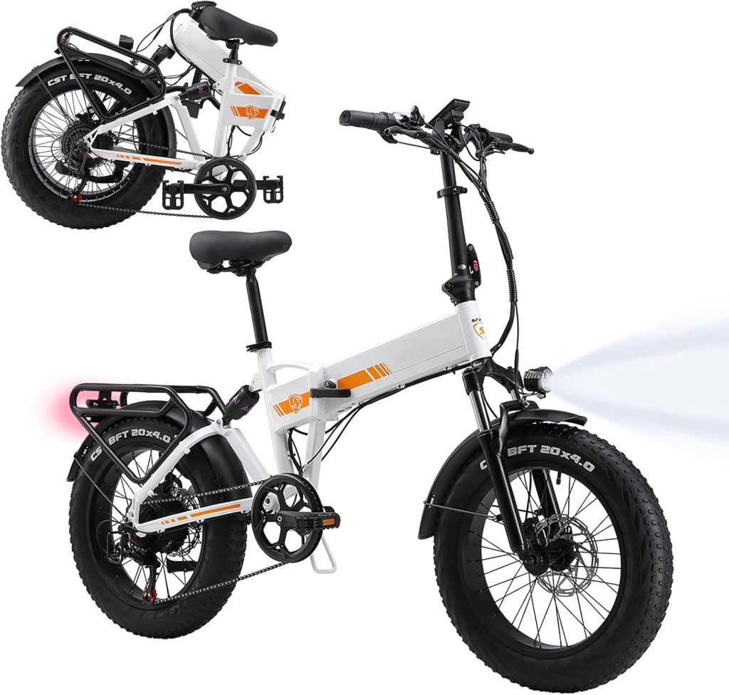 SpeedWind folding electric bike in compact position - View 1